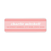 Retro Erdbeere Rosa Rücksendeadresse (Vorne)