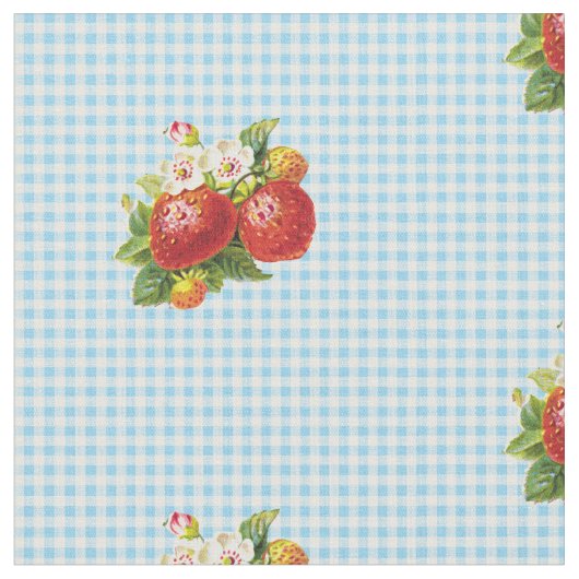 Retro Erdbeergingham-Muster Stoff (Nahaufnahme)
