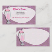 Retro Erdbeermilchshake Visitenkarte (Vorne/Hinten)