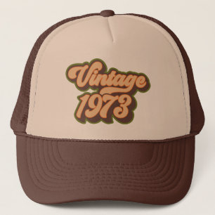Retro-Erdfarben Vintage- Truckerhut 1973 Truckerkappe