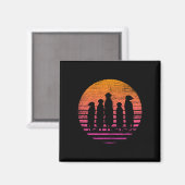 Retro-Erdmännchen-Auftritt Magnet (Vorderseite/Rückseite)
