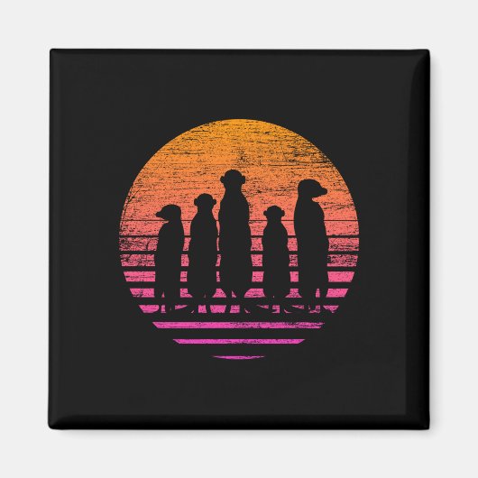 Retro-Erdmännchen-Auftritt Magnet (Vorne)