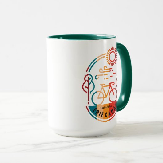 Retro Erie Canal Bike Trail Tasse (VorderseiteRechts)