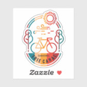 Retro Erie Canal Radweg. Aufkleber (Blatt)