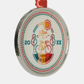 Retro Erie Canal Radweg. Ornament Aus Metall (Rechts)