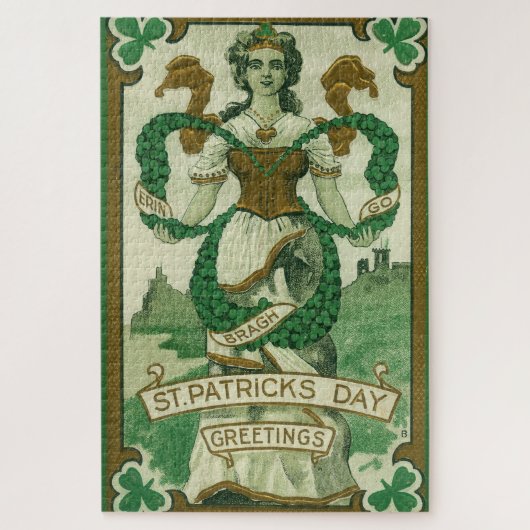 Retro - Erin Go Braugh. St. Patricks Day Grüße Puzzle (Vertikal)