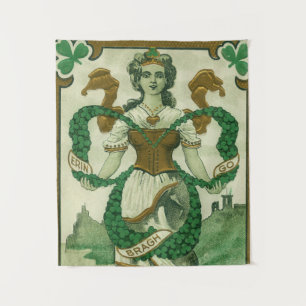 Retro - Erin Go Braugh. St. Patrick's Day Grüße Wandteppich