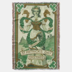 Retro - Erin Go Braugh. St. Patricks-Tag-Grüße Decke