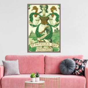 Retro - Erin Go Braugh. St. Patricks-Tag-Grüße Leinwanddruck