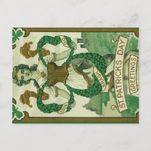 Retro - Erin Go Braugh. St. Patricks-Tag-Grüße Postkarte