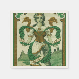 Retro - Erin Go Braugh. St. Patricks-Tag-Grüße Serviette