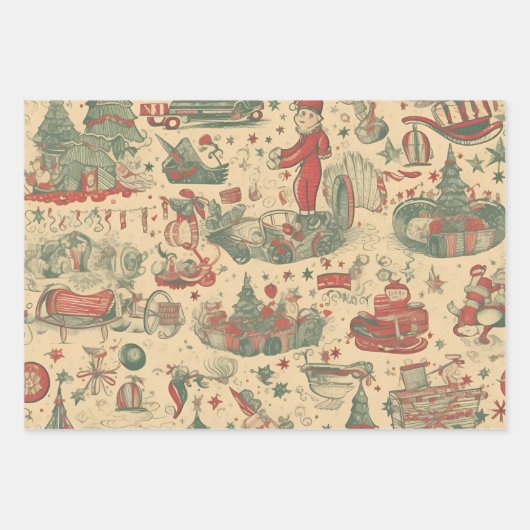 Retro-Erinnerungen Geschenkpapier Set (Vorderseite 2)