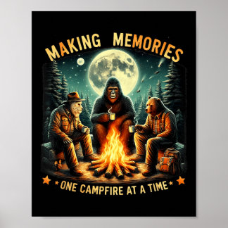 Retro: Erinnerungen schaffen, ein Lagerfeuer nach  Poster