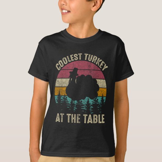 Retro Erntedank Coolste Türkei bei Table Boys Ki T-Shirt (Vorderseite)