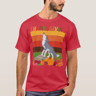 Retro Erntedank Decor Wolf Liebhaber Erntedank  T-Shirt