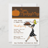 Retro Erntedank Dinner Party Einladungen nach Maß (Vorderseite)