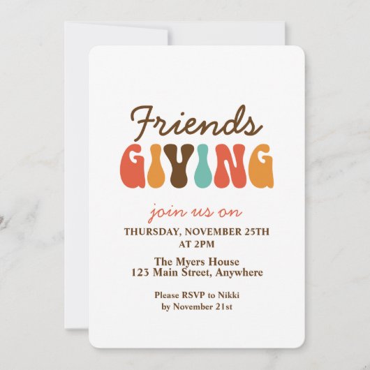 Retro-Erntedank Einladung (Vorderseite)