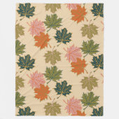 Retro Erntedank-Fall-Herbst-Blätter Fleecedecke (Vorderseite)