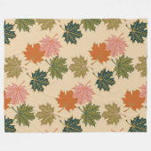 Retro Erntedank-Fall-Herbst-Blätter Fleecedecke (Vorderseite (Horizontal))