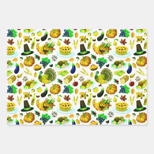 Retro-Erntedank Geschenkpapier Set (Vorderseite 3)