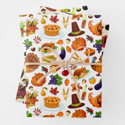 Retro-Erntedank Geschenkpapier Set (Beispiel)