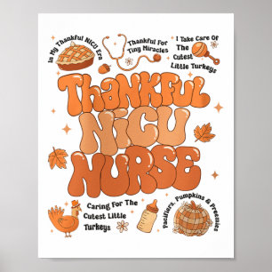 Retro Erntedank Nicu Nurse Herbst Dank Nicu Poster