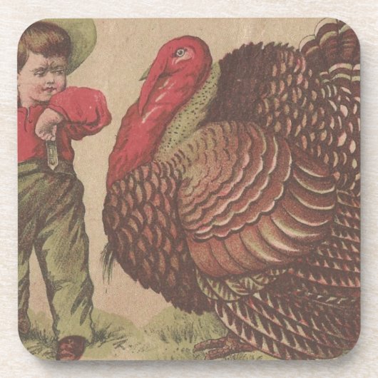 Retro-Erntedank-Truthahn Untersetzer (Vorderseite)