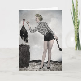 Retro Erntedank Türkei Card Feiertagskarte