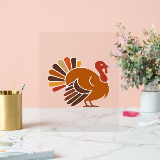 Retro Erntedank Türkei - Fall Harvest Design Cl Acrylschild (Hochzeit)