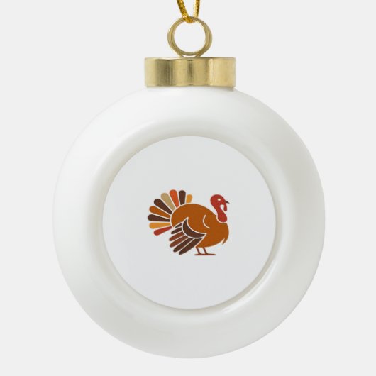 Retro Erntedank Türkei - Fall Harvest Design Cl Keramik Kugel-Ornament (Vorderseite)