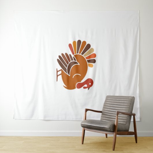 Retro Erntedank Türkei - Fall Harvest Design Cl Wandteppich (Beispiel (Horizontal))
