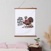 Retro Erntedank Türkei Sicherheit - Danke Wandteppich Mit Holzrahmen (Schlafzimmer)