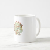 Retro Erntedank Türkei - Vintage Blume Kaffeetasse (VorderseiteRechts)