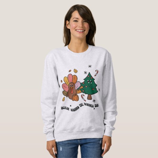 Retro Erntedank Weihnachten Sweatshirt (Vorne ganz)