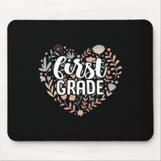 Retro Erste Klasse Florales Herz Ck Zur Schule Leh Mousepad