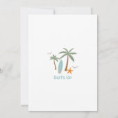 Retro Erstes Abwischen Surfsurfen 1. Geburtstag Einladung (Rückseite)