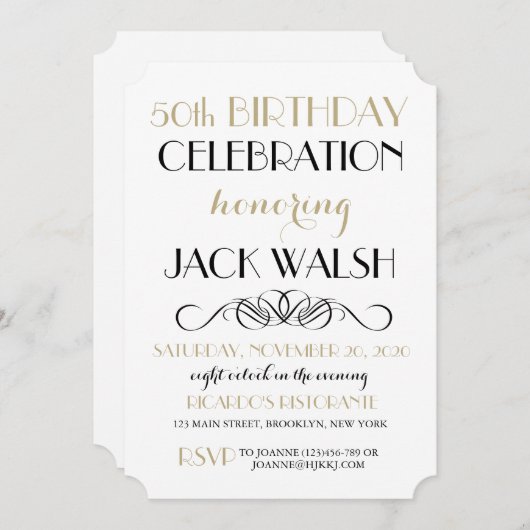 Retro Erwachsene Einladung zum Geburtstag (Vorne/Hinten)