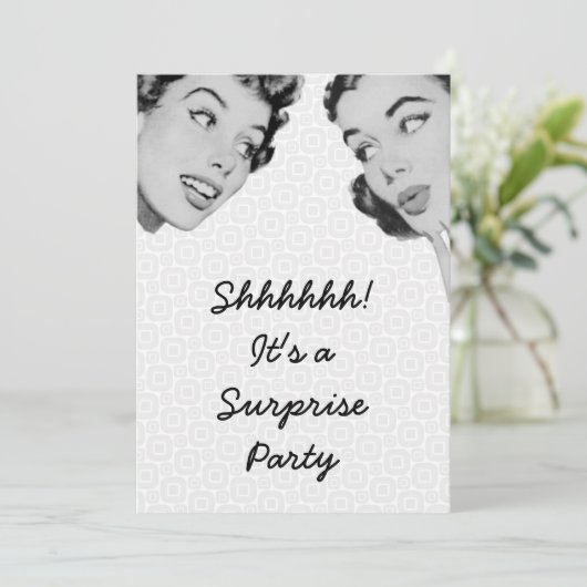 Retro Erzählen überraschendes Party Einladung (Stehend Vorderseite)