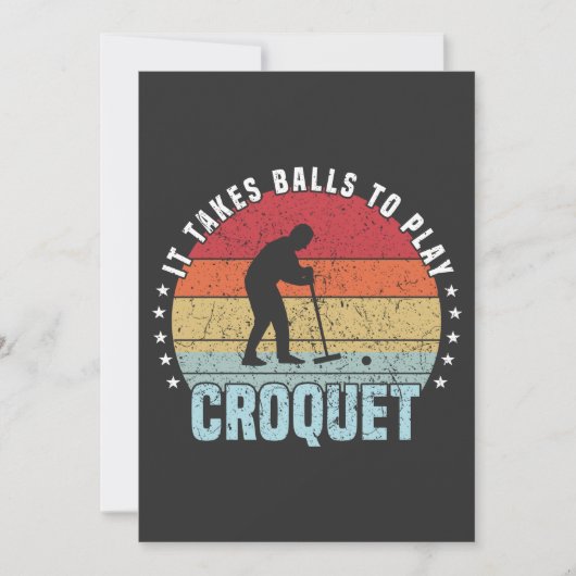 Retro, es braucht Balls, um Croquet zu spielen Einladung (Vorderseite)
