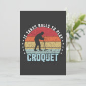 Retro, es braucht Balls, um Croquet zu spielen Einladung (Stehend Vorderseite)