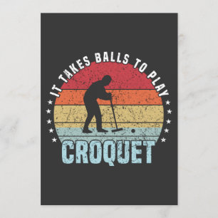 Retro, es braucht Balls, um Croquet zu spielen Einladung
