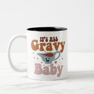 Retro Es ist alles Soße Baby Vintage Herbst Thanks Zweifarbige Tasse