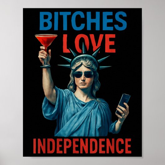 Retro Es Liebe Unabhängigkeit Funny 4. Juli _2 Poster (Vorne)