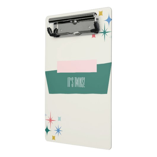 Retro Es sind Zwillinge Mini Klemmbrett (Gewinkelt2)