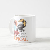 Retro "Escape where Tropical Coffee Tasse" Kaffeetasse (Vorderseite Links)