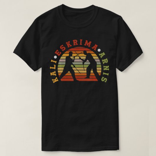 Retro Eskrima Kali Arnis Sparring Escrima Sticks S T-Shirt (Design vorne)