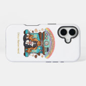 Retro Espresso Süße Katze Kaffee Personalisiert iPhone 16 Hülle (Rückseite (Horizontal))