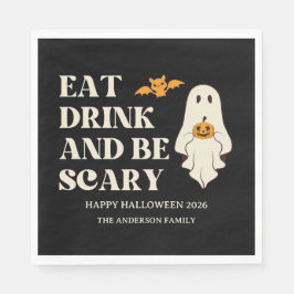 Retro essen Drink & Be Scarry Spooky Halloween Serviette