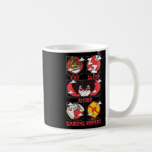 Retro Essen Schlaf Anime Gaming Wiederholen Kawaii Kaffeetasse