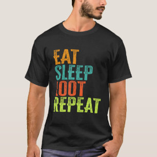 Retro Essen Schlaf BEUTE Wiederholen Alpaka Lustig T-Shirt
